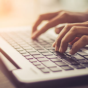 close up to laptop keyboard