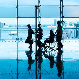 people walking in the airport