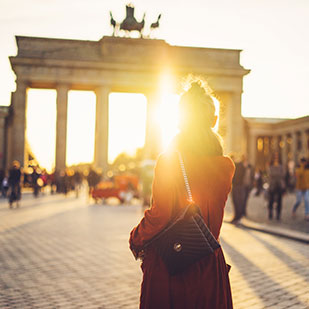 woman exploring Europe